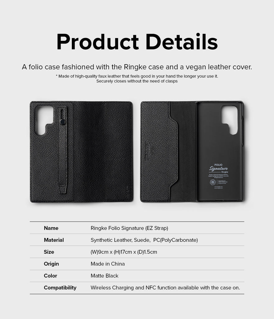 Galaxy S22 Ultra Case | Folio Signature EZ Strap