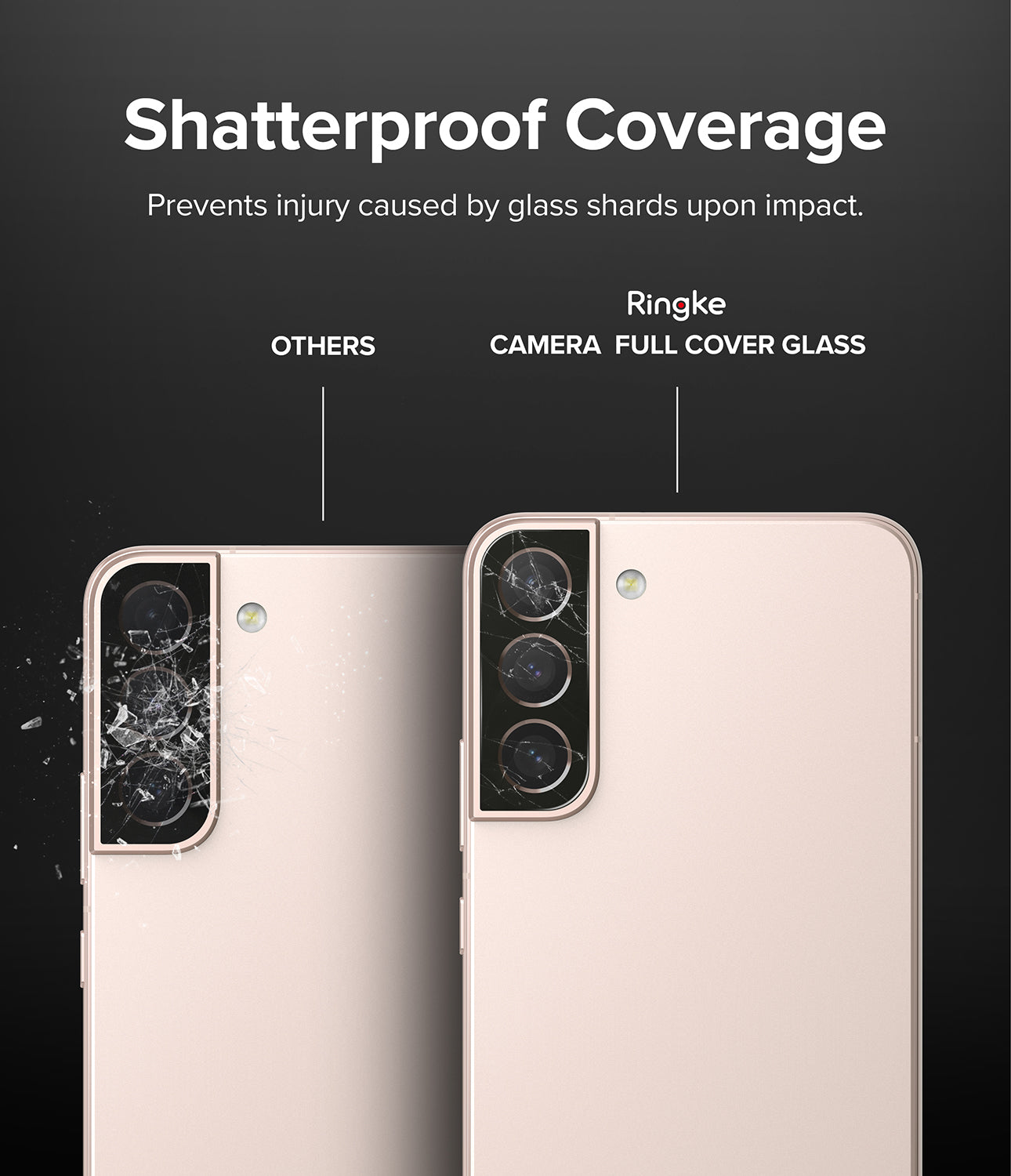 Galaxy S22 / S22 Plus Camera Protector Shatterproof Coverage