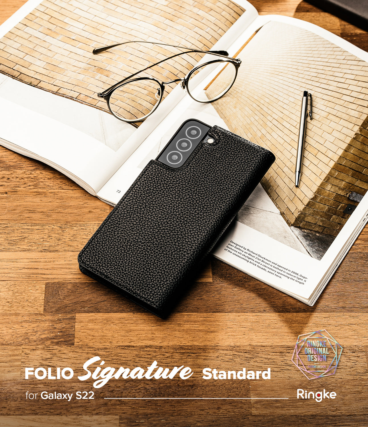 Galaxy S22 Case | Folio Signature Standard Vegan Leather Wallet