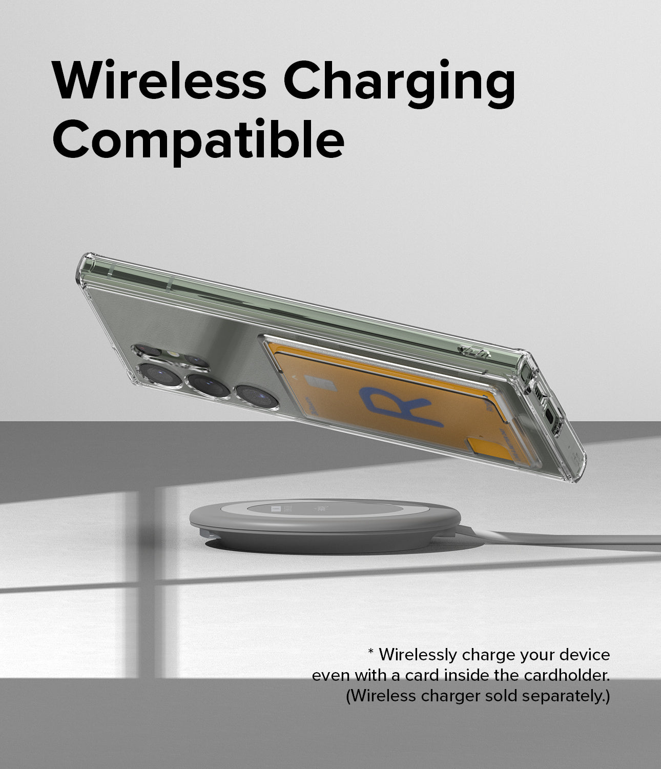 Wireless Charging Compatible l *Wirelessly charge your device even with a card inside the cardholder (Wireless charger sold separately.)