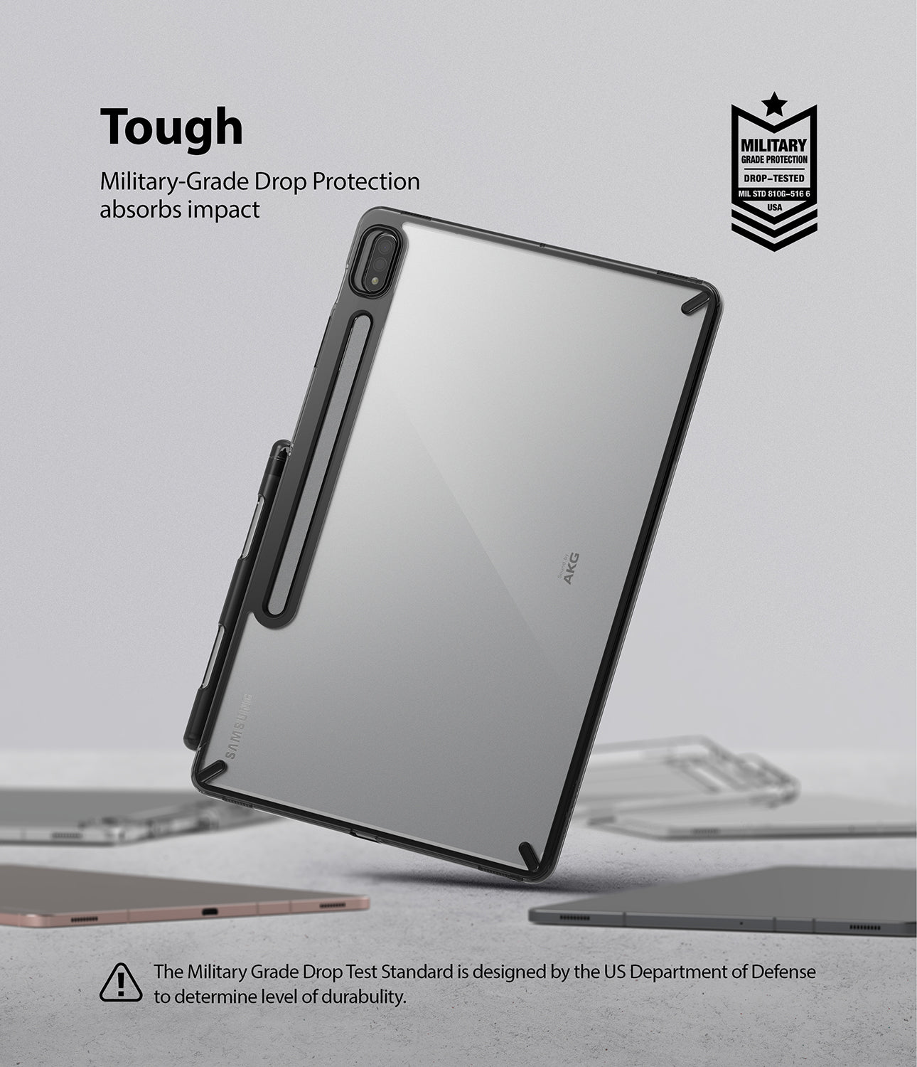military-grade drop protection absorbs impact