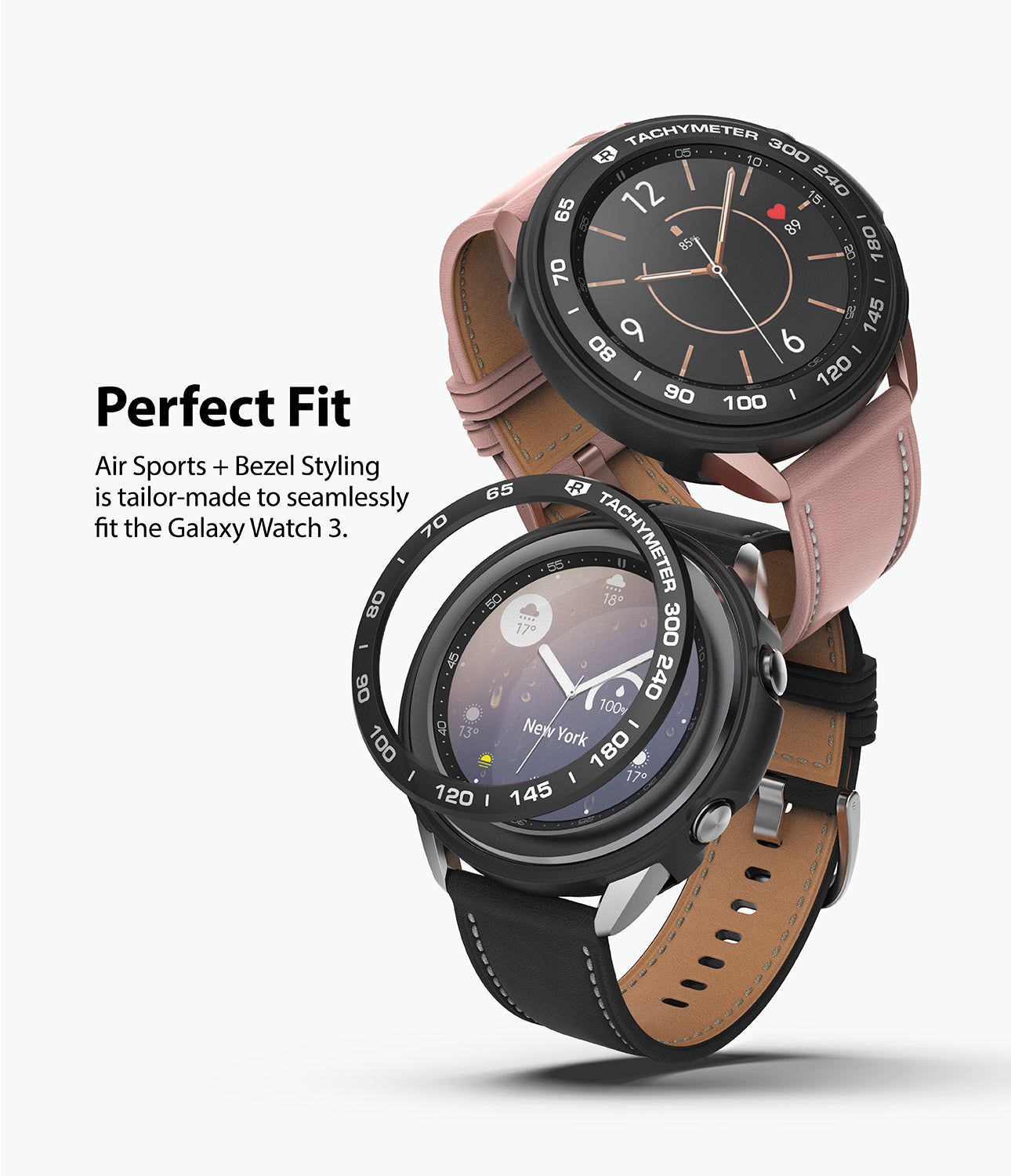 Galaxy Watch 3 41mm | Air Sports Black + Bezel Styling 10 – Ringke