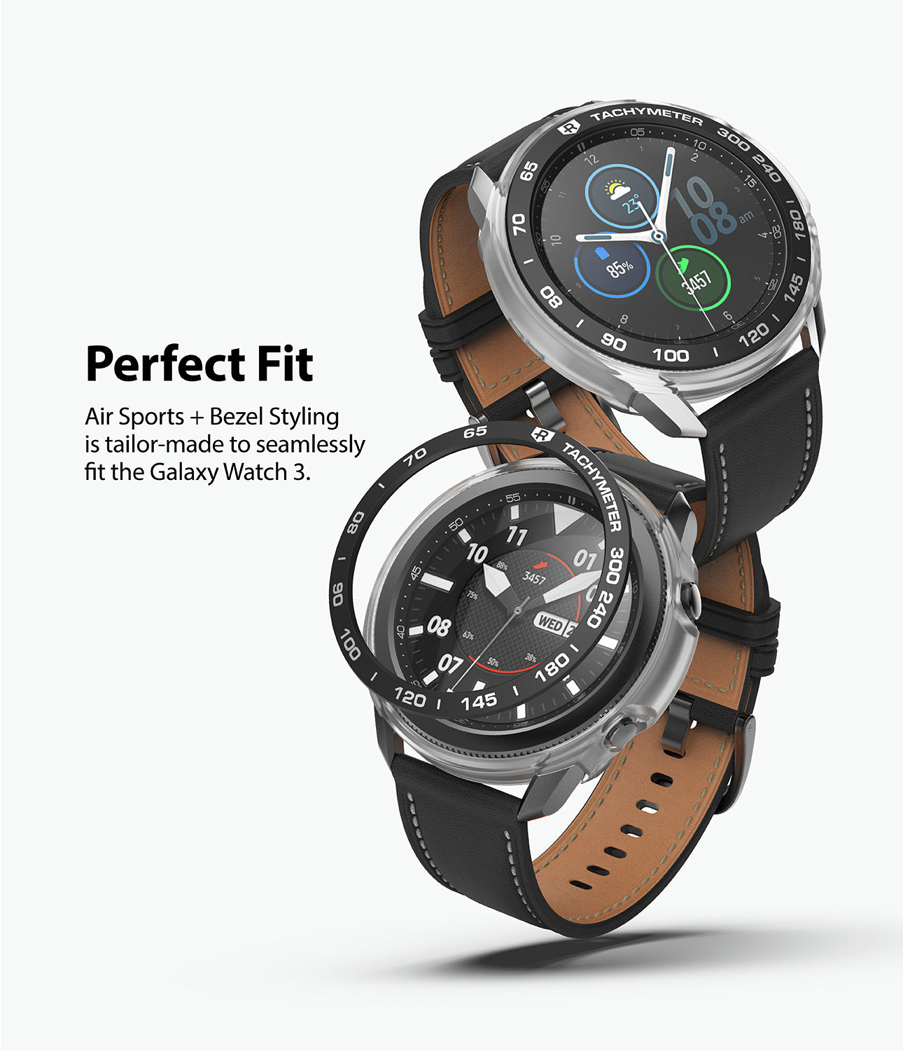 air sports + bezel styling is tailor-made to seamlessly fit the galaxy watch 3