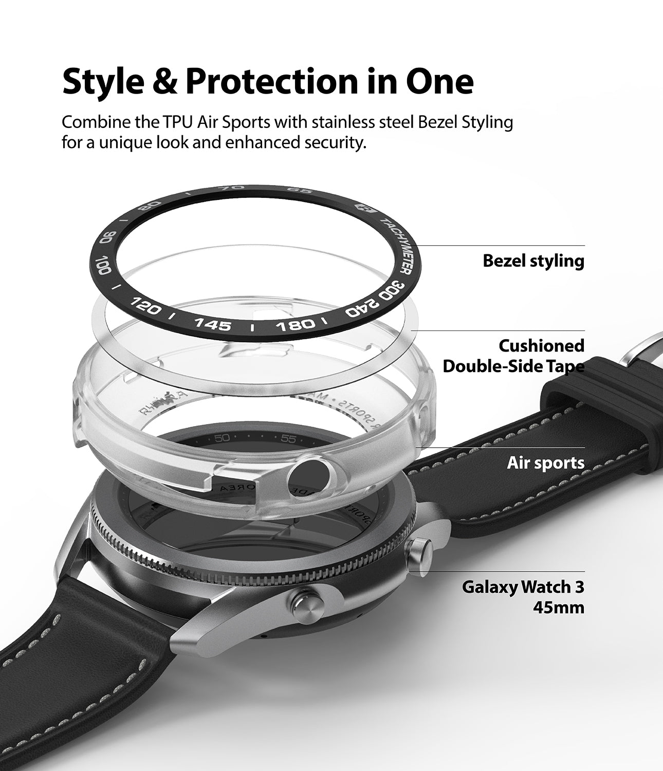 combine the TPU and Air Sports with stainless steel Bezel Styling for a unique look and enhance security