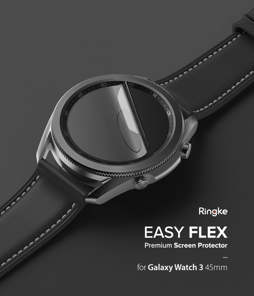 samsung galaxy watch 3 45mm screen protector - ringke easy flex