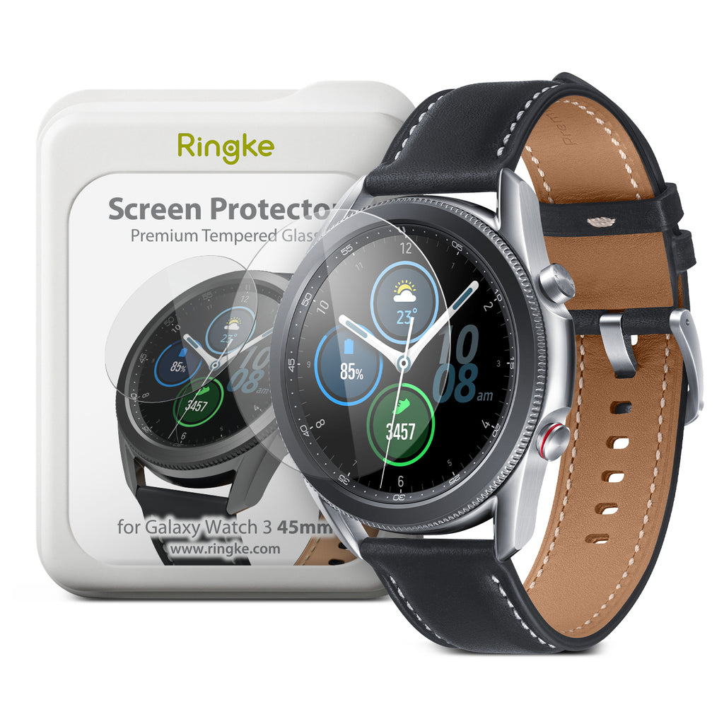 ringke invisible defender tempered glass screen protector for samsung galaxy watch 3 45mm