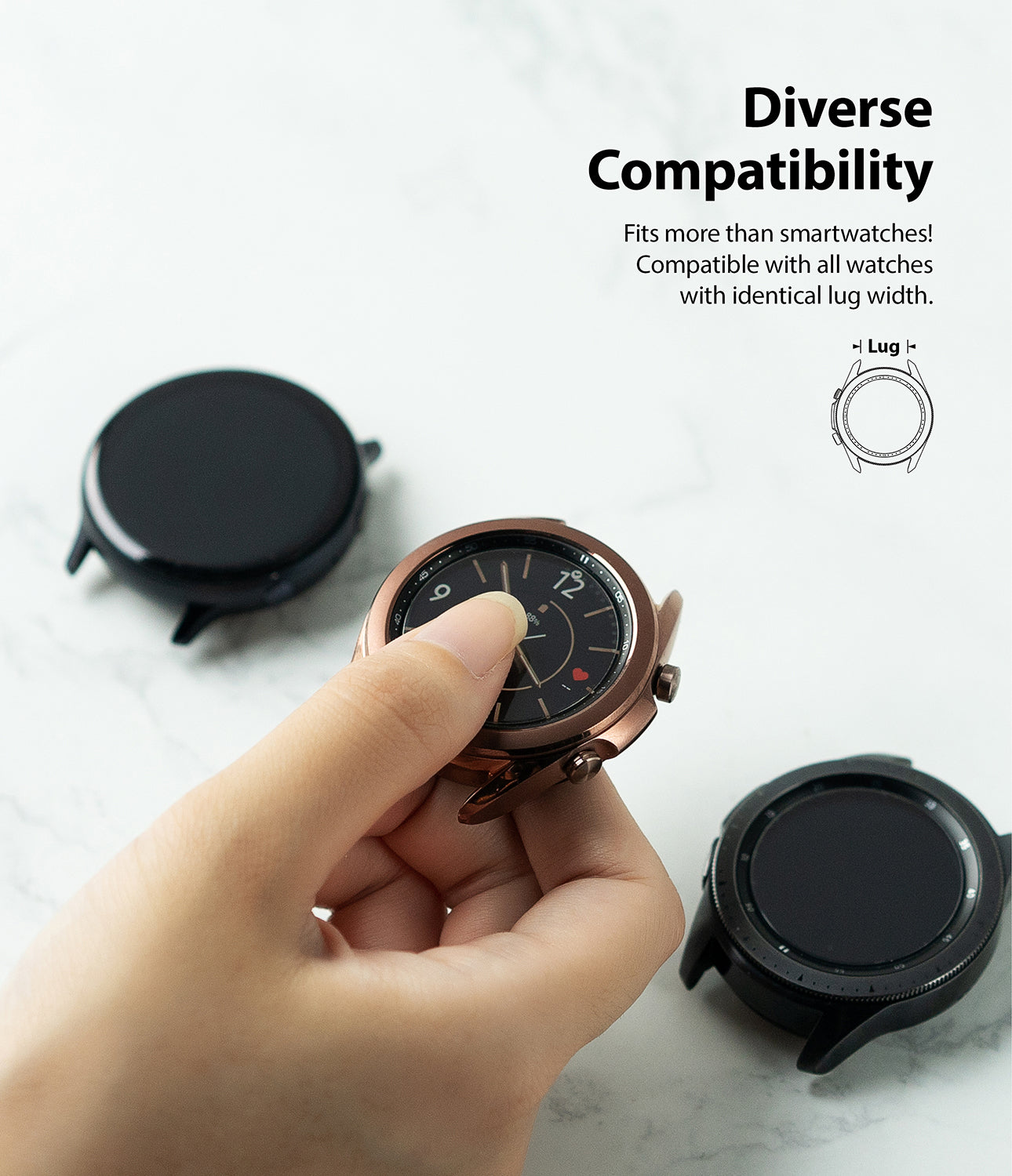ringke metal one band black for watch lug 20mm