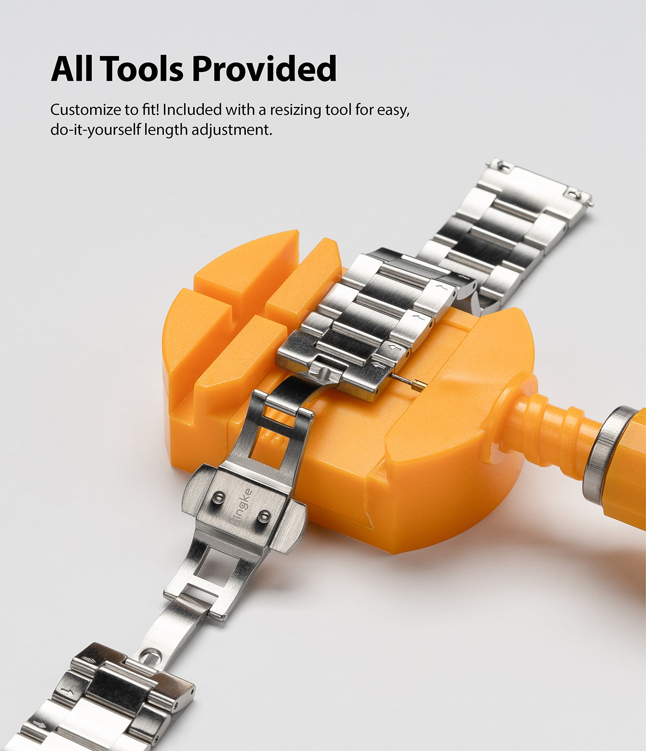 included with a resizing tool for easy DIY length adjustment