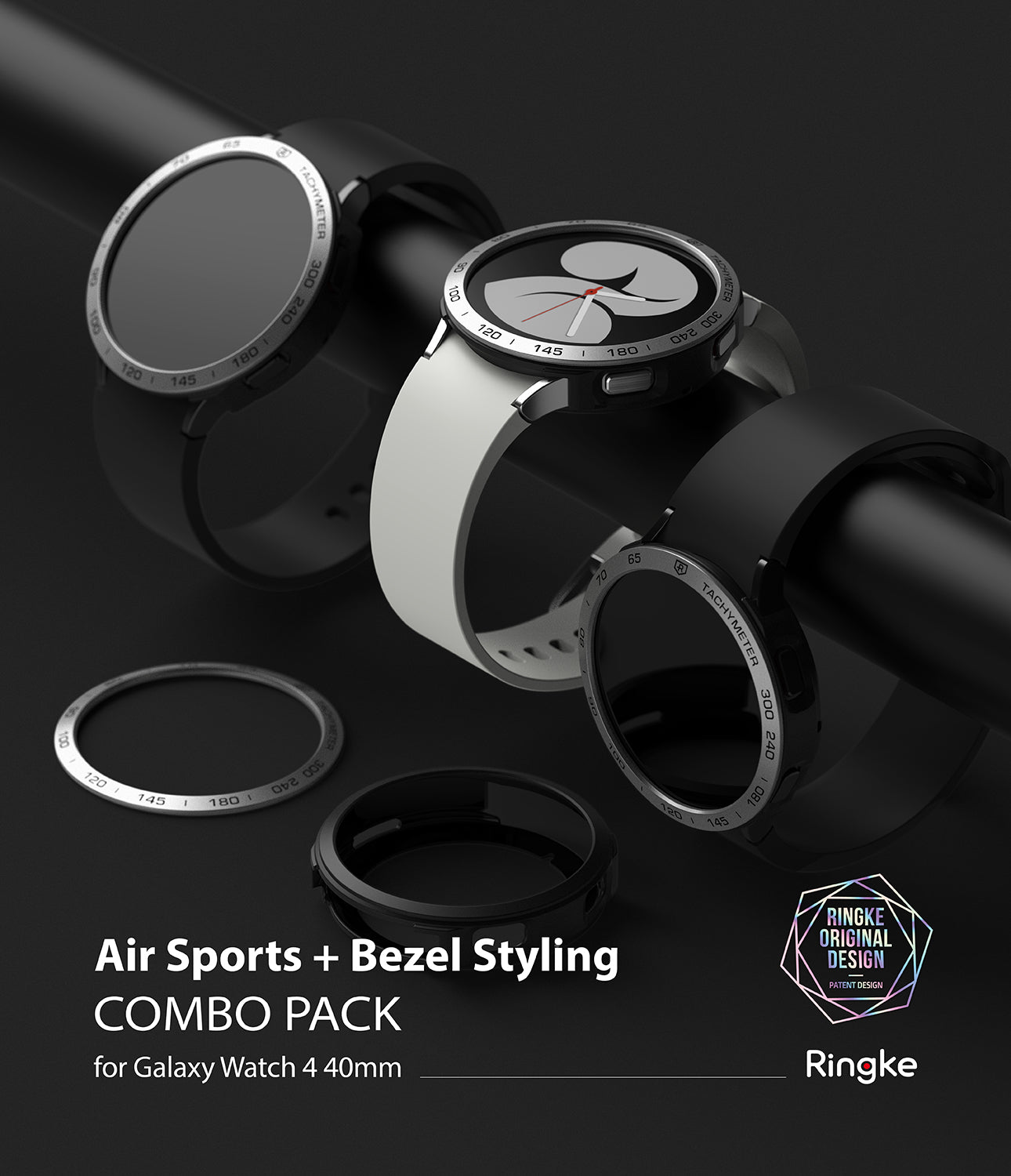 Galaxy Watch 4 40mm | Air Sports Black + Bezel Styling 10 Combo Pack