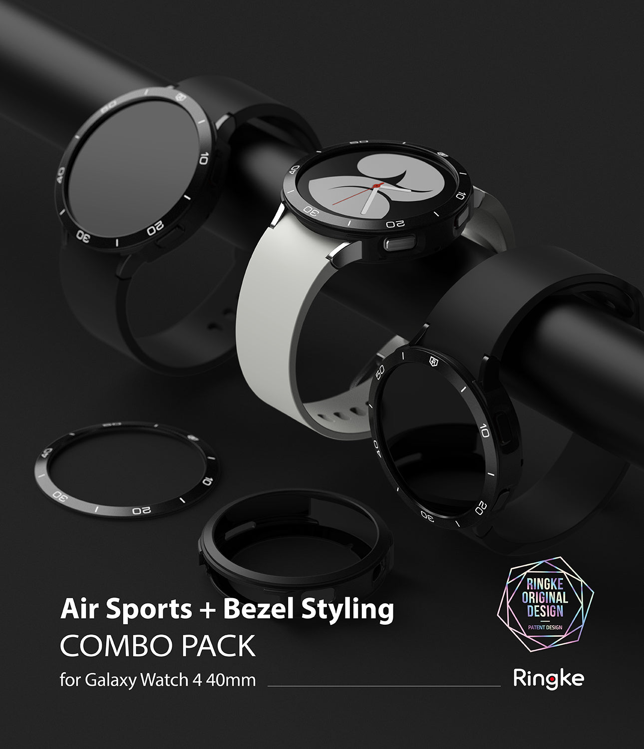 Galaxy Watch 4 40mm | Air Sports Black + Bezel Styling 11 Combo Pack