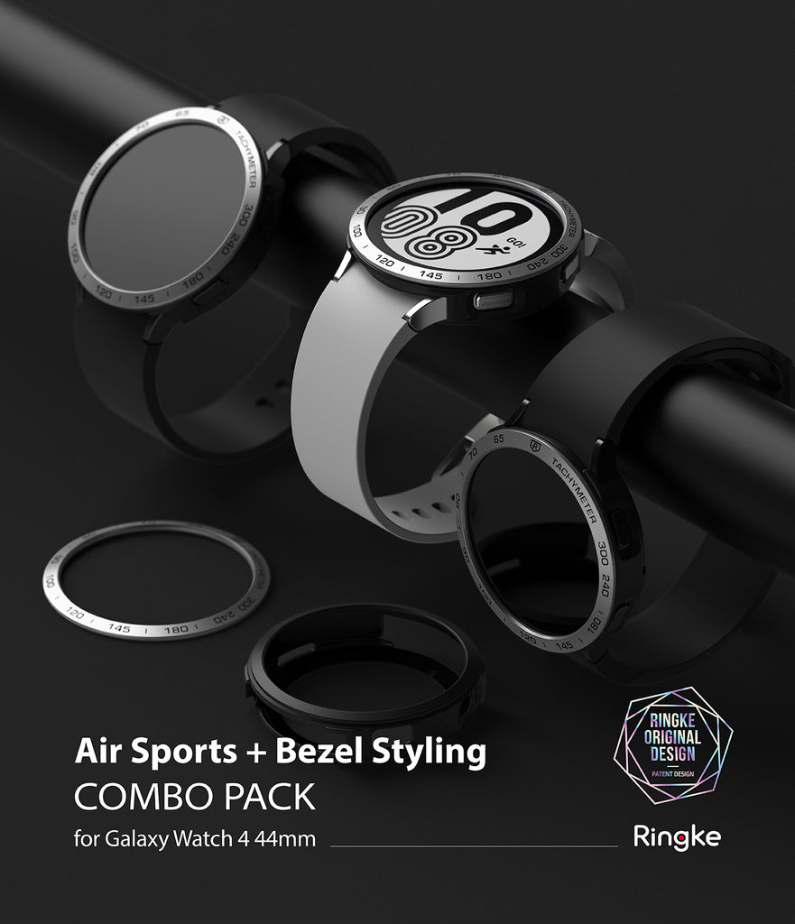 Galaxy Watch 4 44mm | Air Sports Black + Bezel Styling 10 Combo Pack