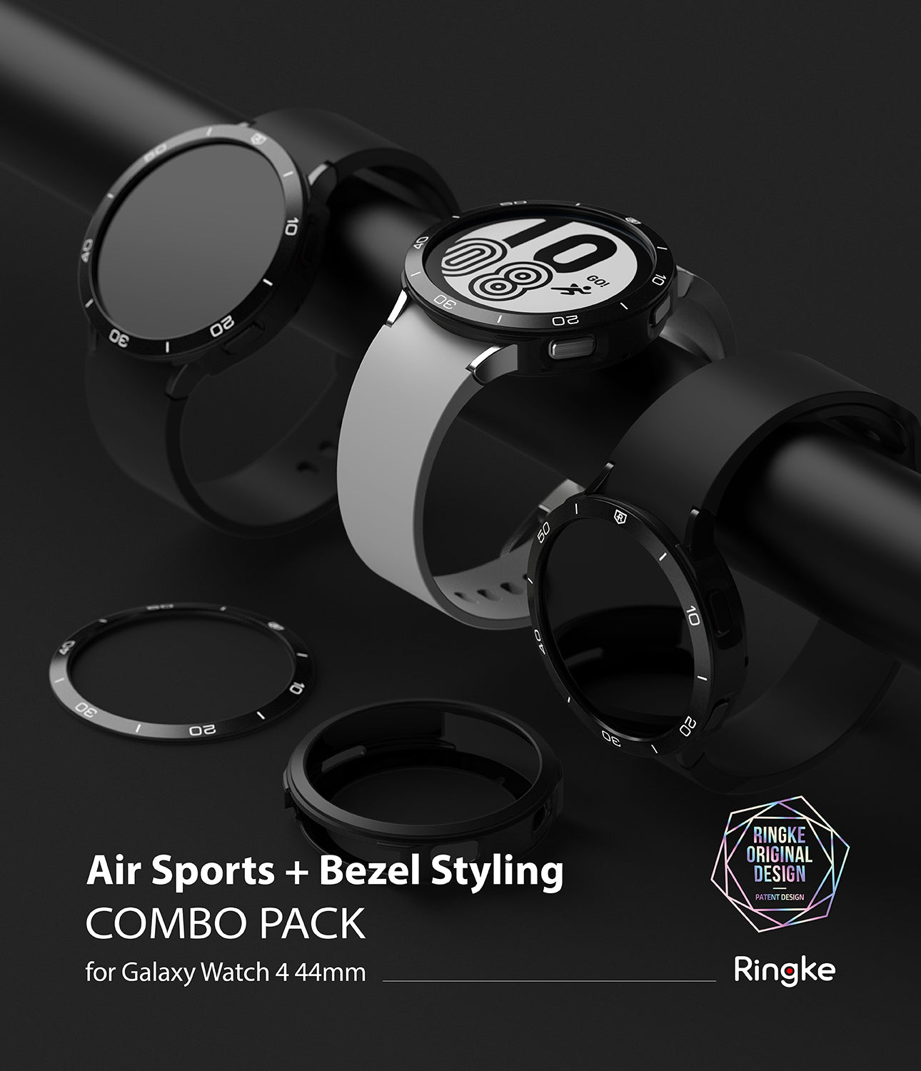 Galaxy Watch 4 44mm | Air Sports Black + Bezel Styling 11 - Ringke Official Store