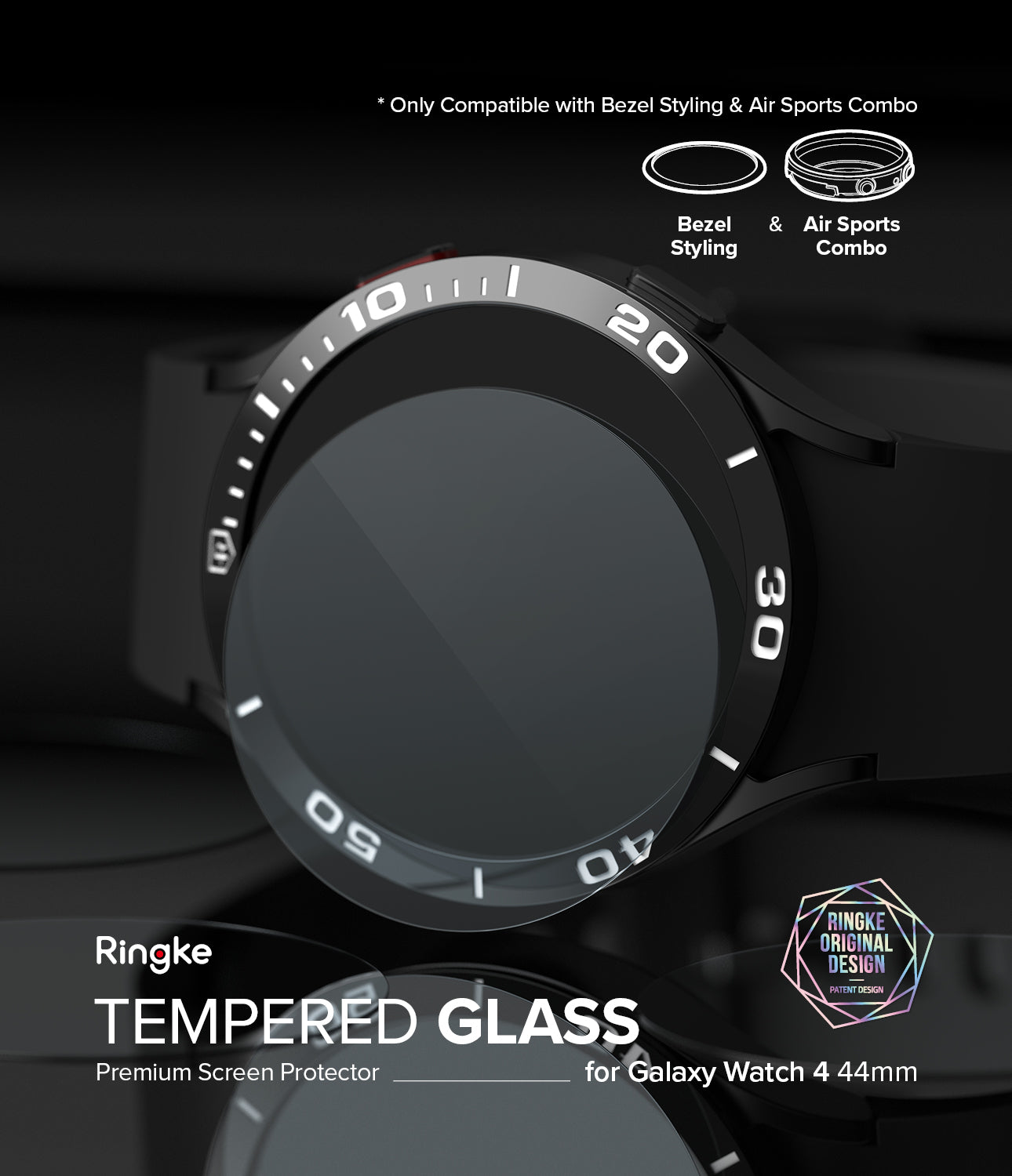 Galaxy Watch 4 44mm Screen Protector for Bezel Styling | Glass - Ringke Official Store