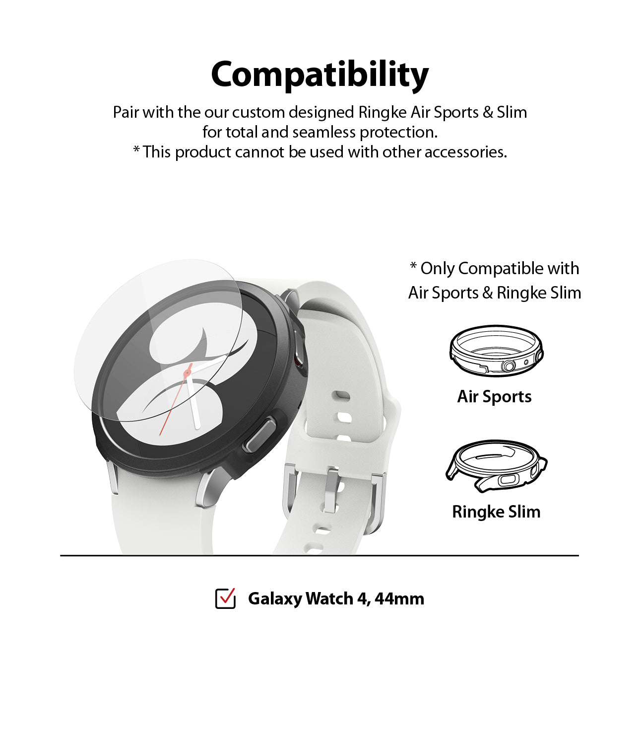 Galaxy Watch 4 44mm Screen Protector for Air Sports Ringke
