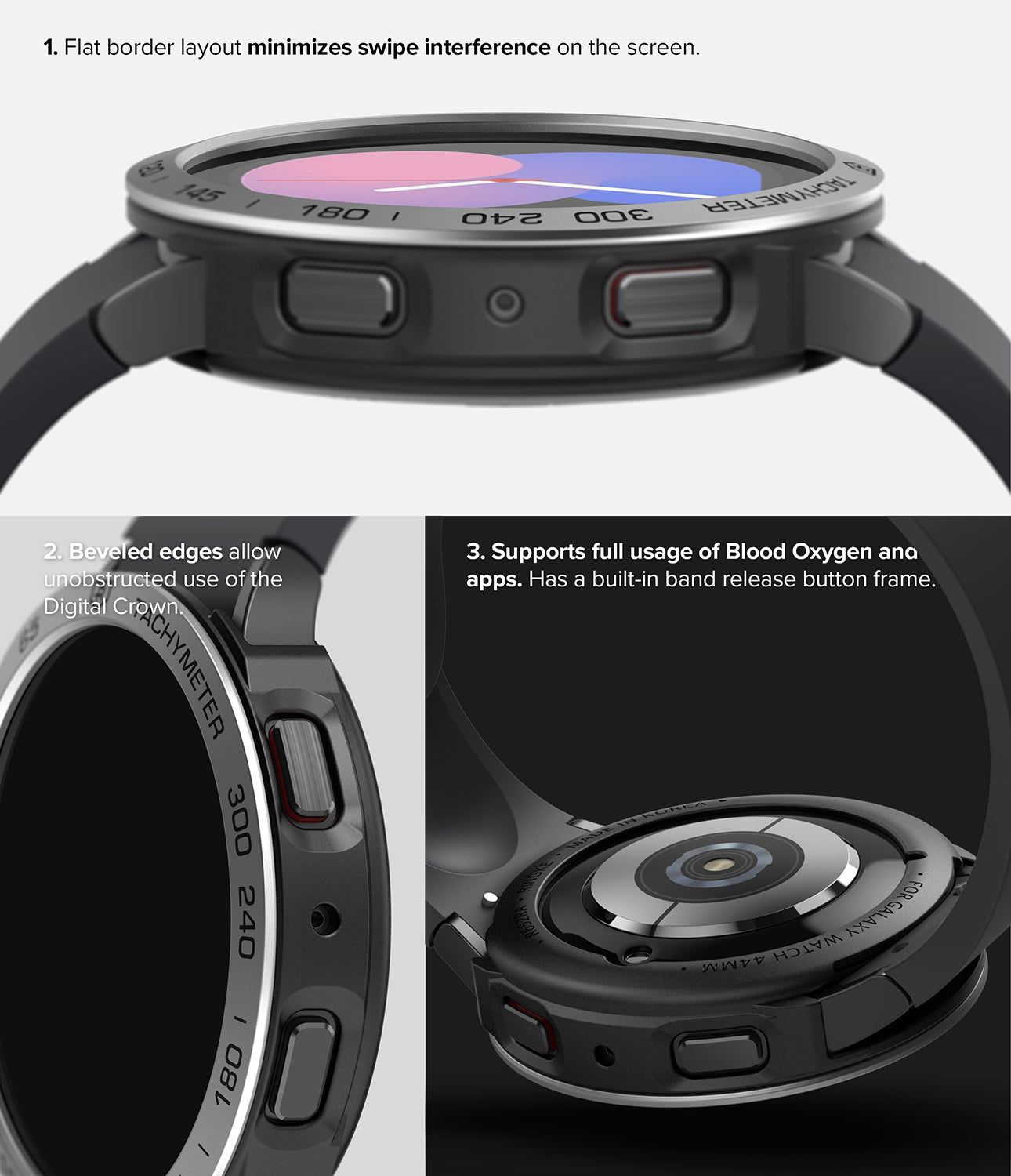 Galaxy Watch 5 40mm | Air Sports Black + Bezel Styling 10