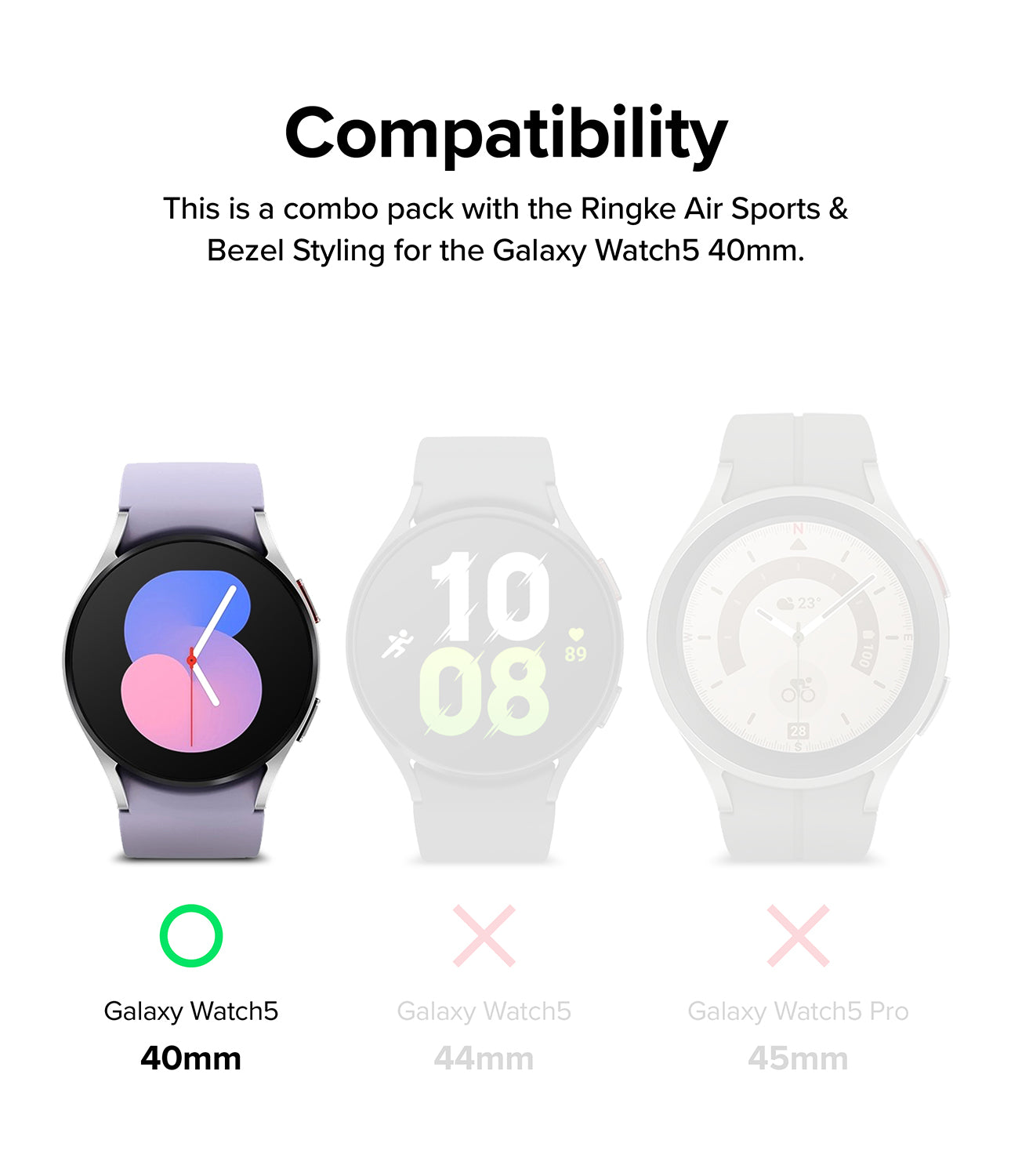 Galaxy Watch 5 40mm | Air Sports Black + Bezel Styling 12