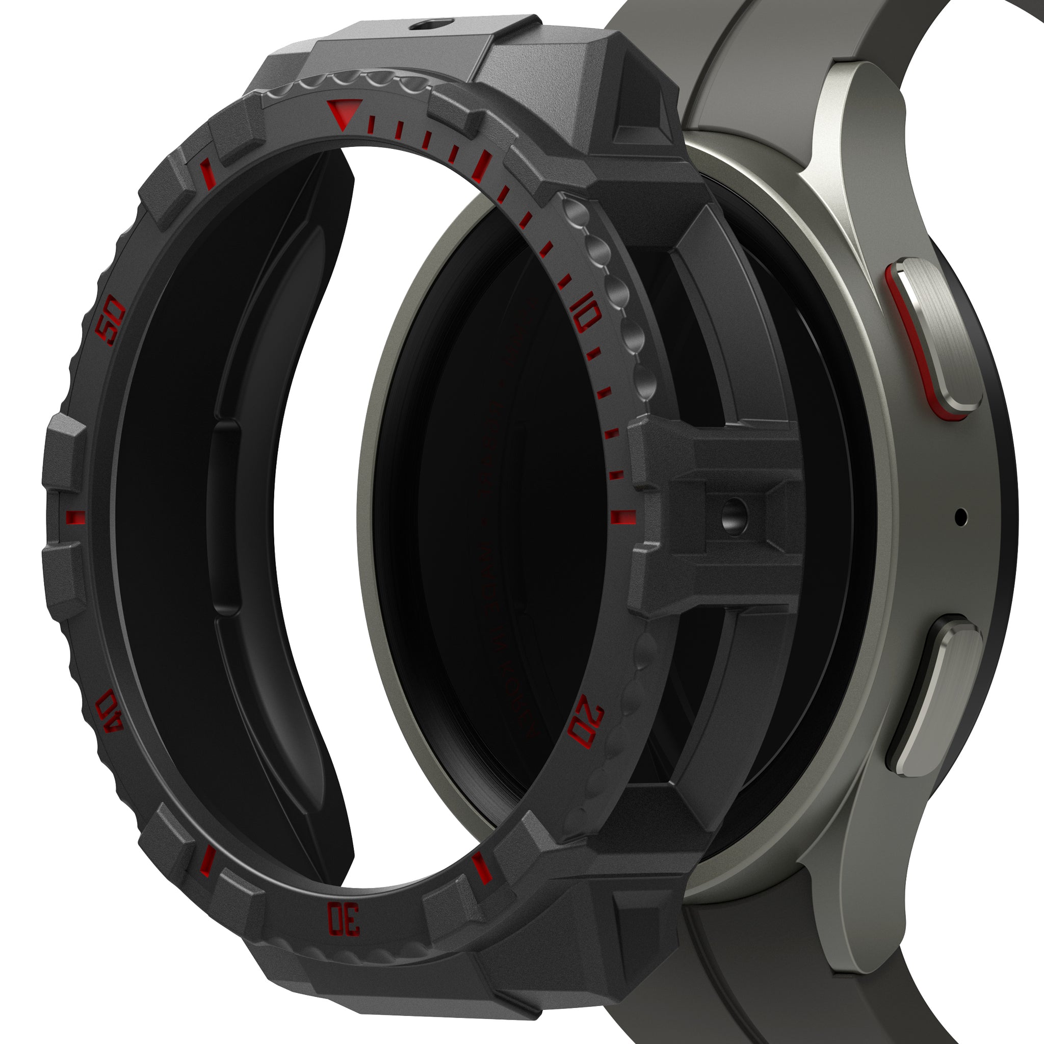 Galaxy Watch 5 Pro Case | Fusion-X - Black (Red Index)