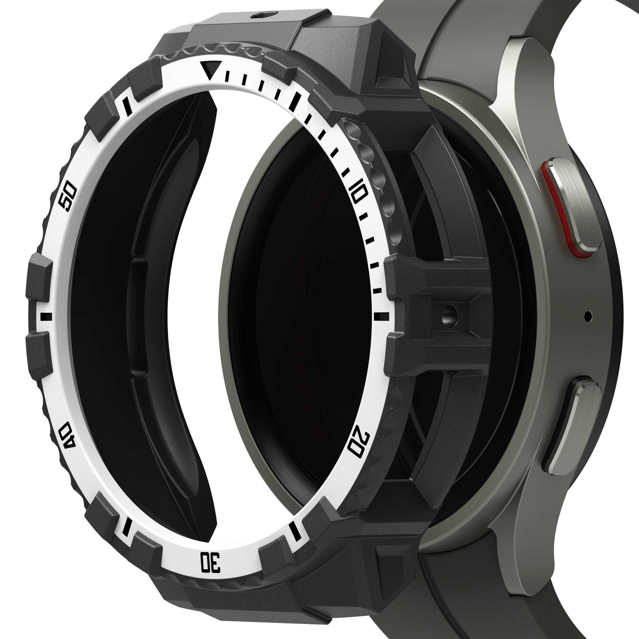 Galaxy Watch 5 Pro Case | Fusion-X - White (Black Index)