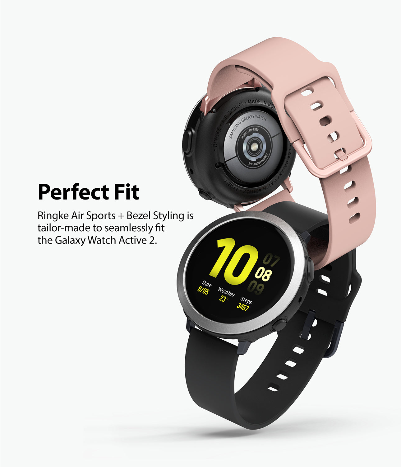 perfect fit - ringke air sports with bezel styling is tailor made to seamlessly fit the galaxy watch active 2