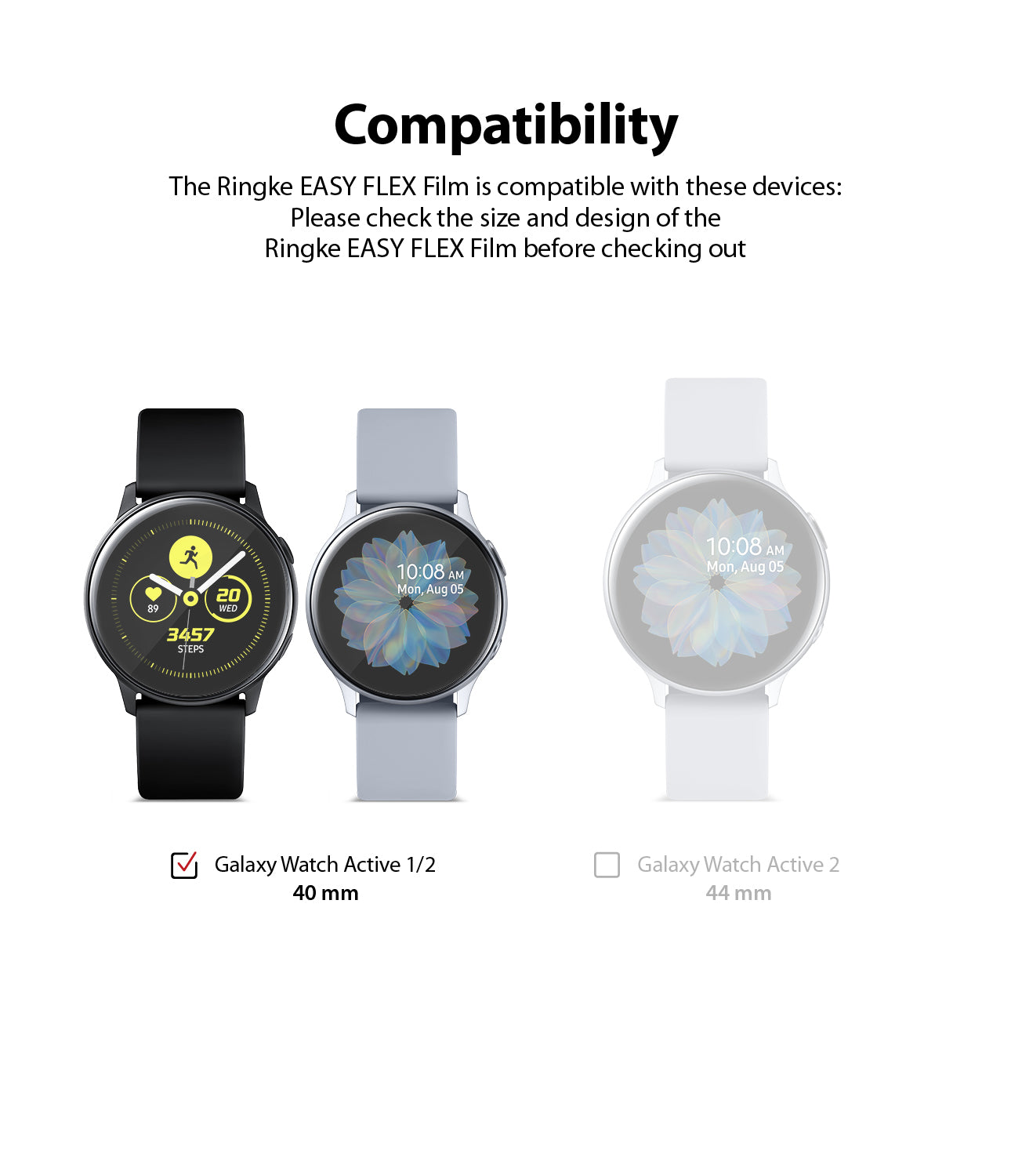 only compatible with galaxy watch active 1/2 40mm