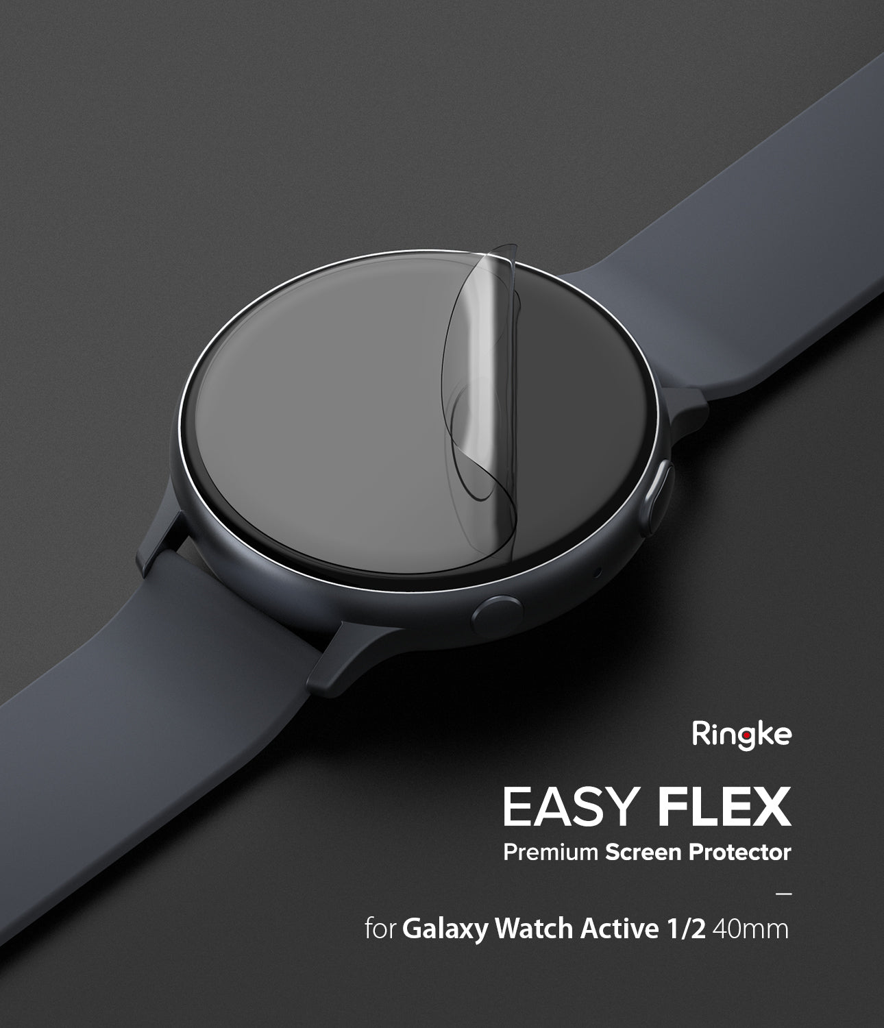 samsung galaxy watch active 1/2 40mm screen protector - ringke easy flex [3 pack]