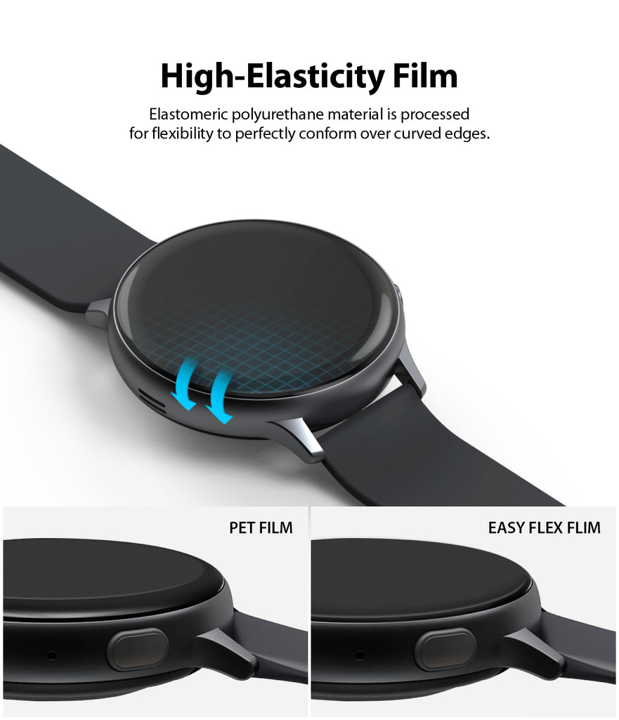 high elasticity film : elastomeric polyurethane material is processed for flexibility to perfectly conform over curved edges