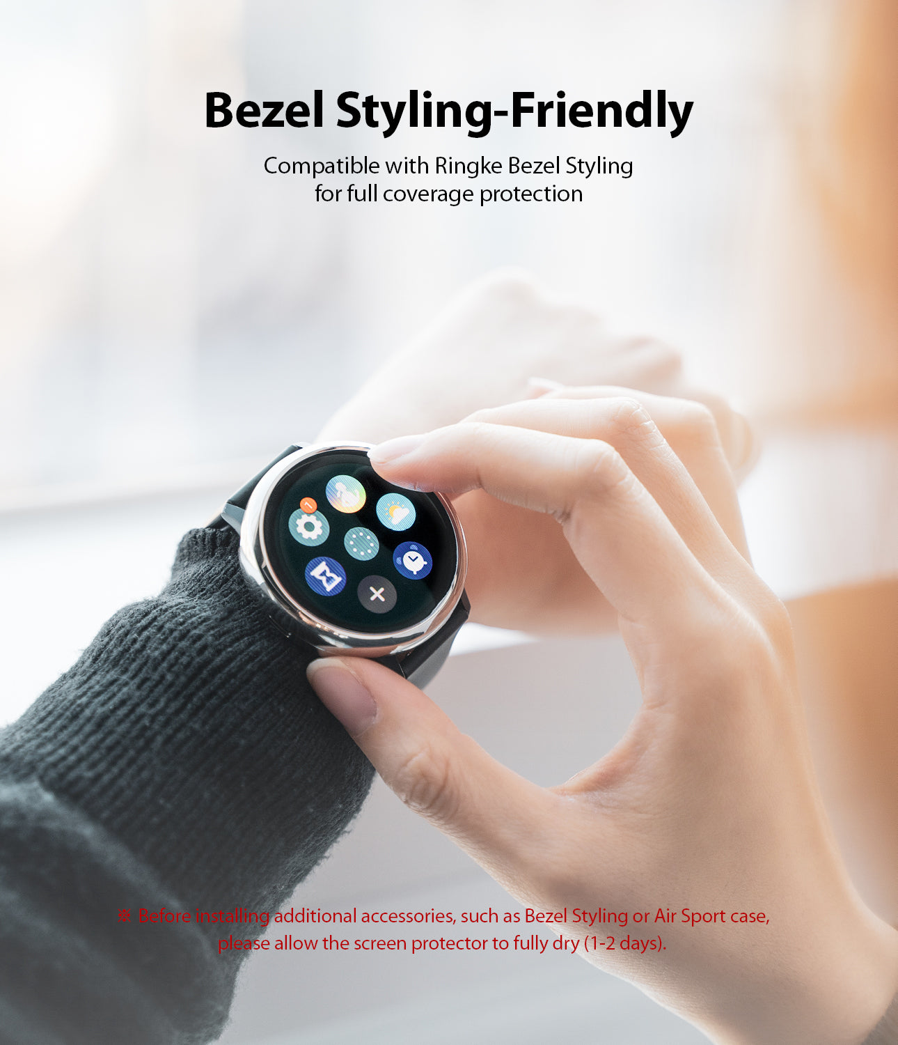 bezel styling friendly - compatible with ringke bezel styling for full coverage protection