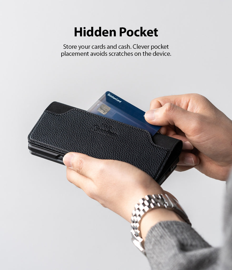hidden pocket - store your cards and cash.