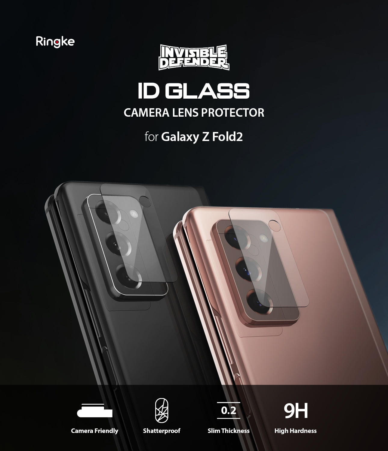 ringke tempered glass camera protector for samsung galaxy z fold 2