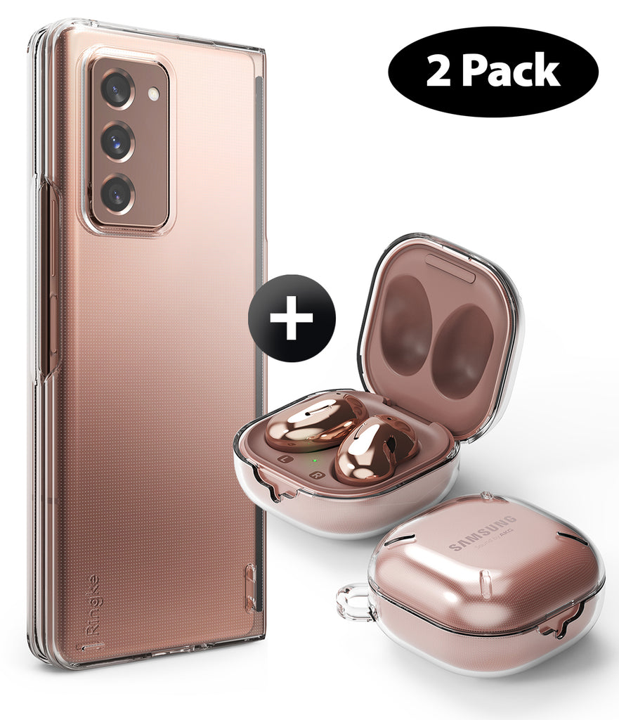samsung galaxy z fold 2 case ringke slim with galaxy buds live case slim-x combo pack