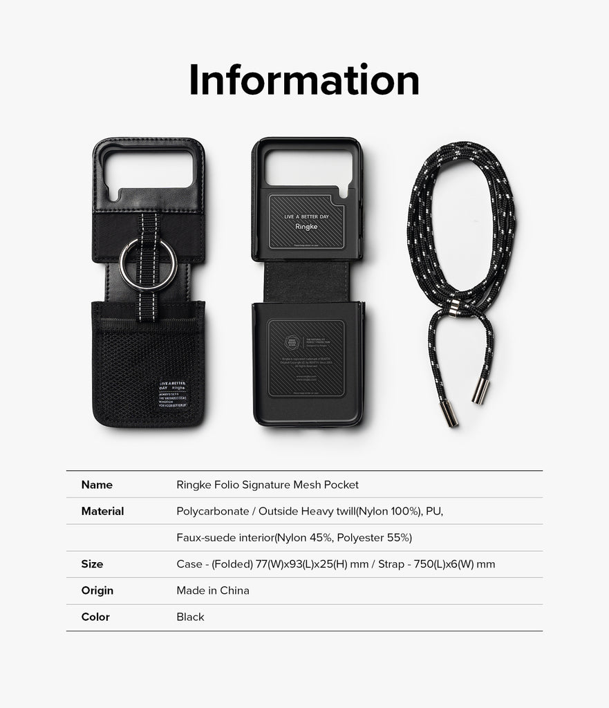 Galaxy Z Flip 4 Case | Folio Signature Mesh Pocket