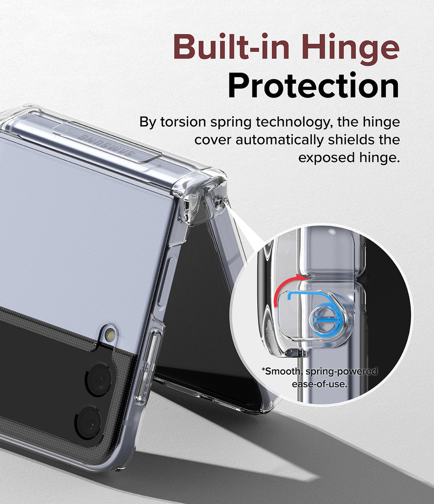 By torsion spring technology, the hinge cover automatically shields the exposed hinge.