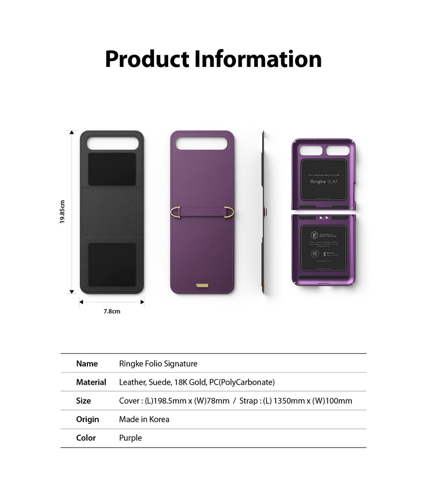 FODDOM Samsung Galaxy Z Flip 3 Case with Ring (Color: Purple)