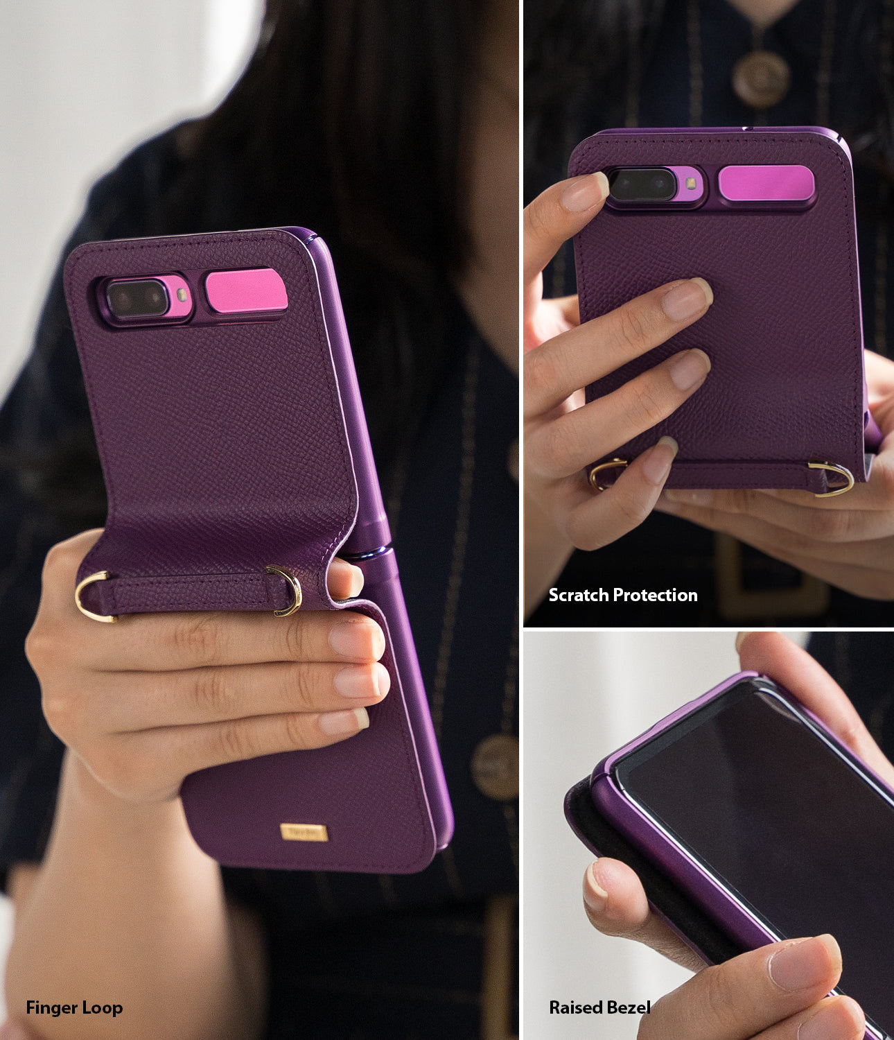 ringke galaxy z flip case - folio signature cream beige