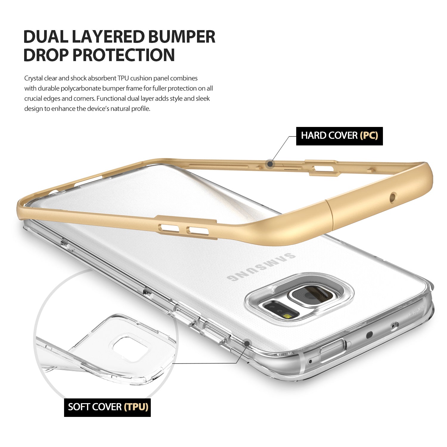 ringke frame clear back advanced bumper protection cover case for galaxy s7 edge