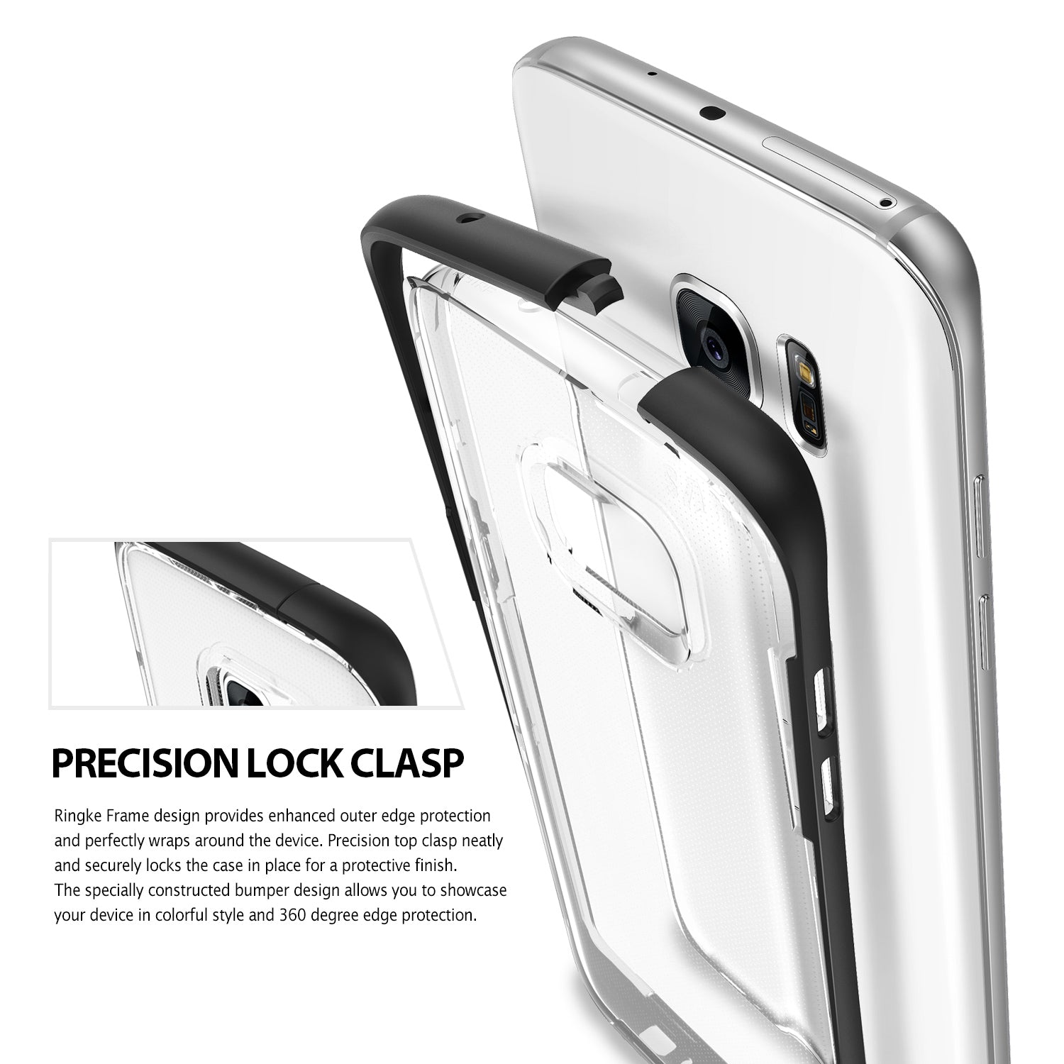 ringke frame clear back advanced bumper protection cover case for galaxy s7 edge