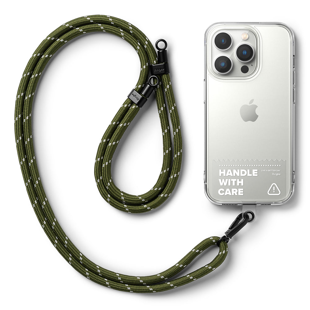 Holder link strap clear - Khaki and White