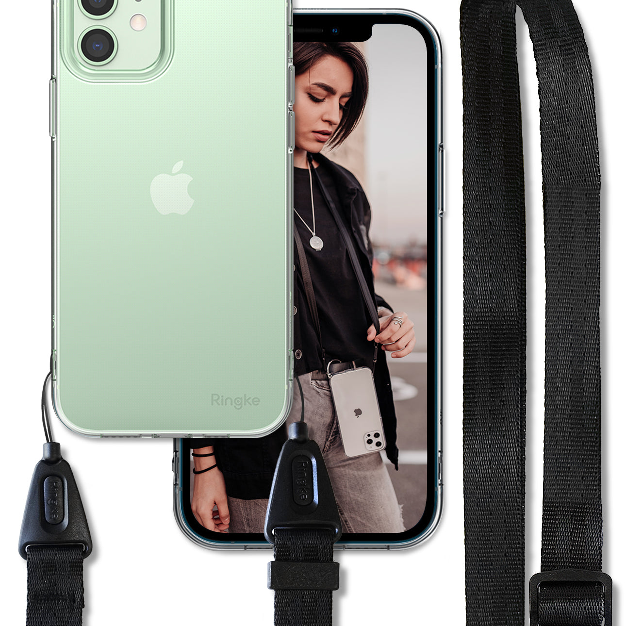 iPhone 12 Mini Case | Air + Shoulder Strap - Clear