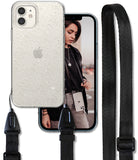 iPhone 12 Mini Case | Air + Shoulder Strap - Glitter Clear