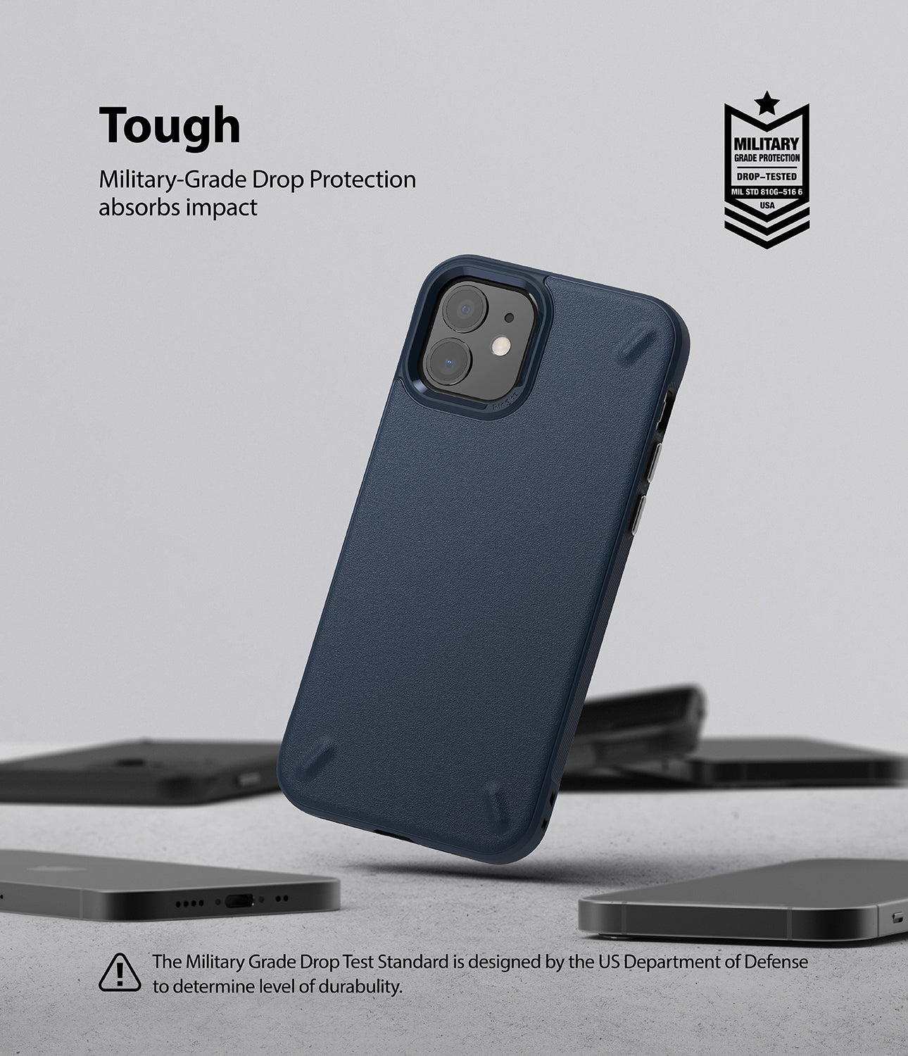 iPhone 12 Mini Case | Onyx - Tough. Military-Grade Drop Protection absorbs impact.