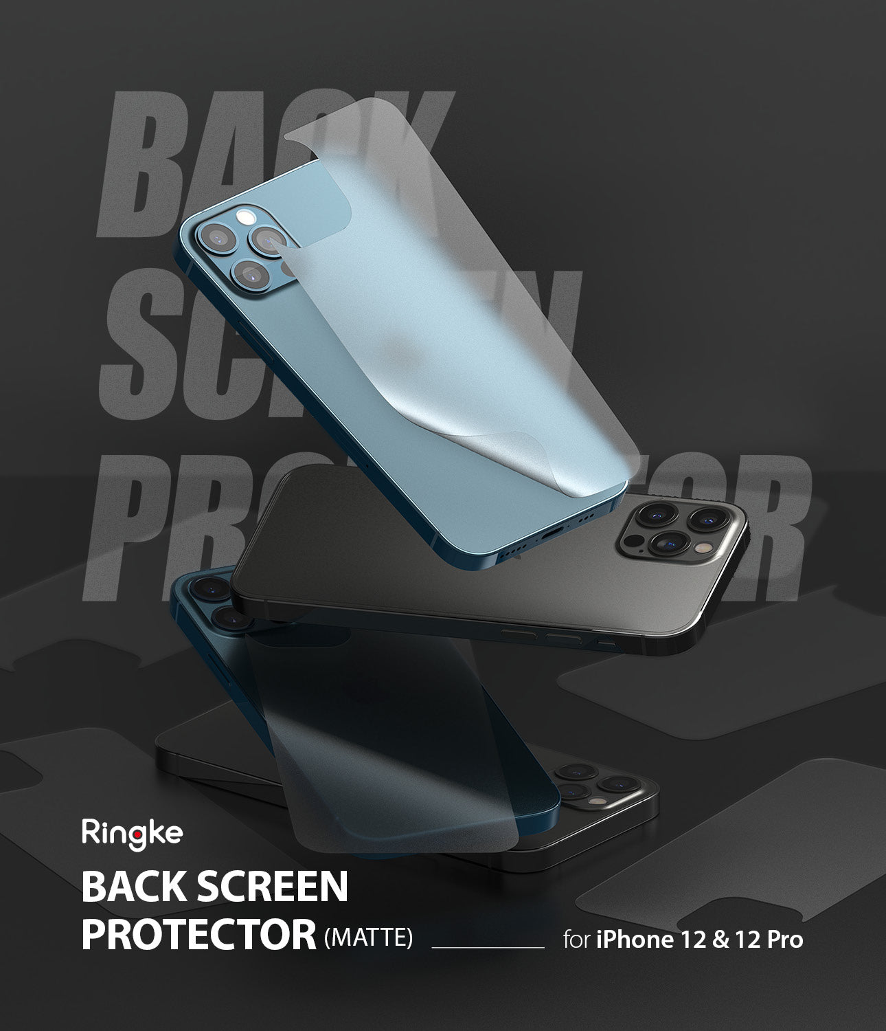 ringke invisible defender iphone 12 pro / 12  back screen protector