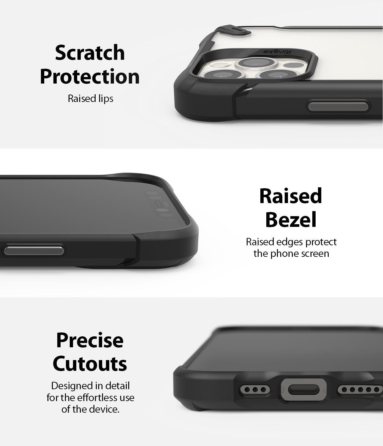 scratch resistant protection with raise lips and bezel