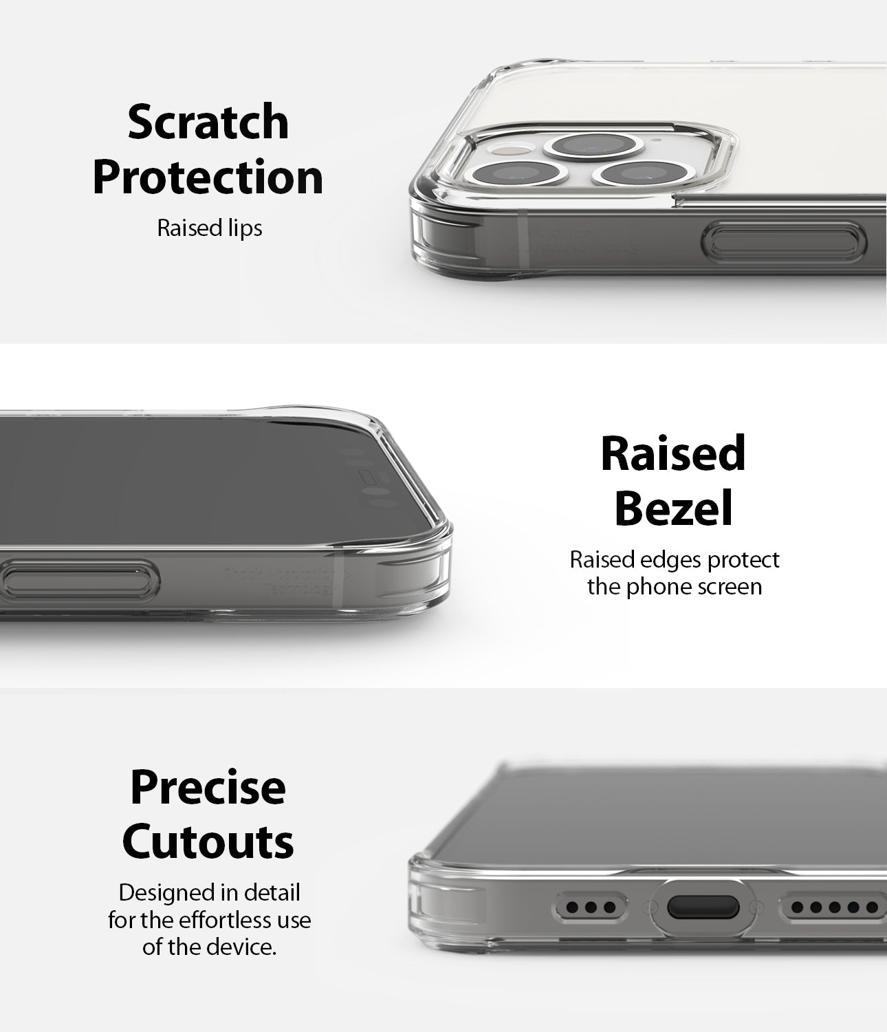 scratch protection with raised lips