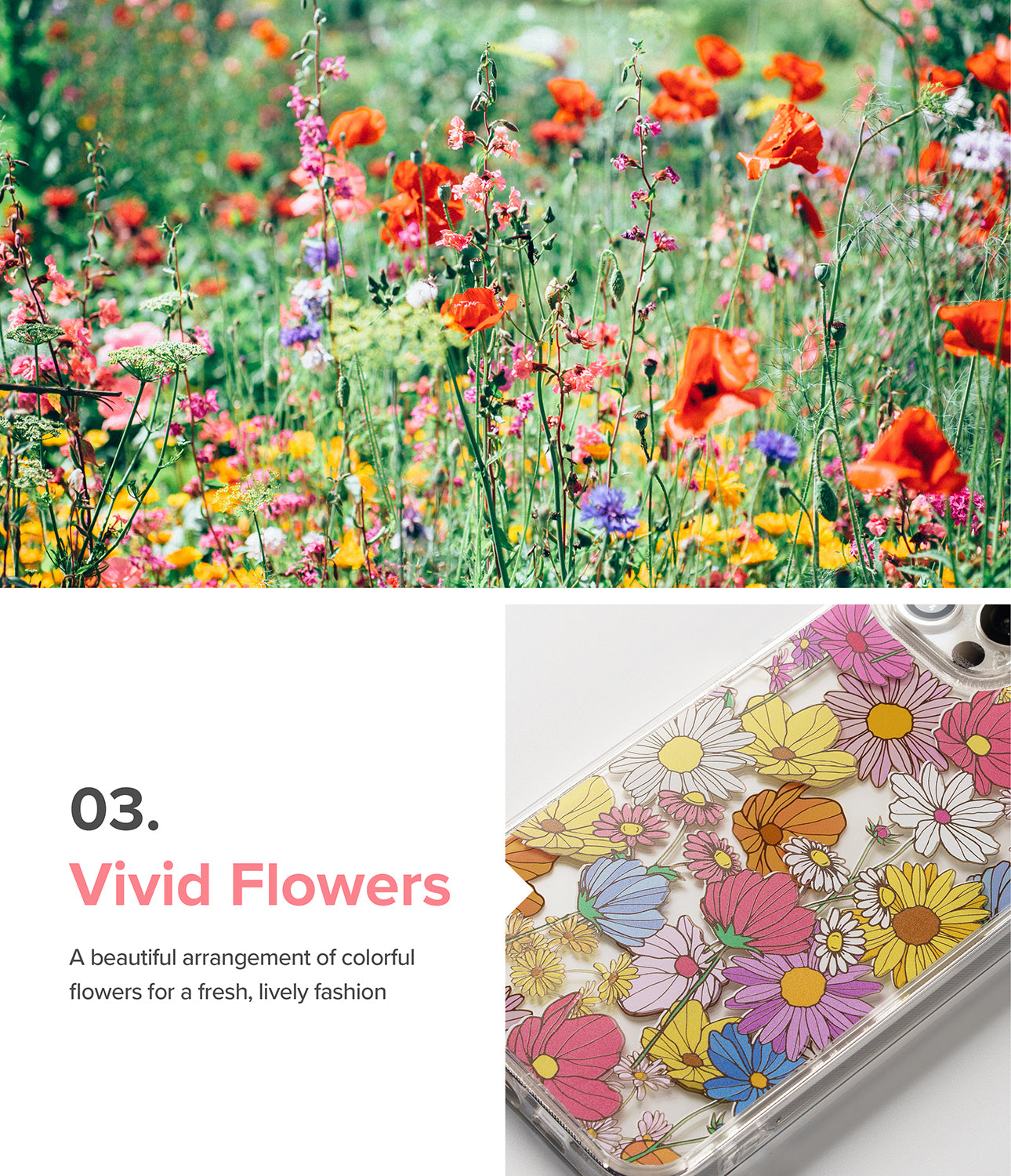 iPhone 13 Pro Case | Fusion Design - Vivid Flowers. A beautiful arrangement of colorful flowers for a fresh, lively fashion