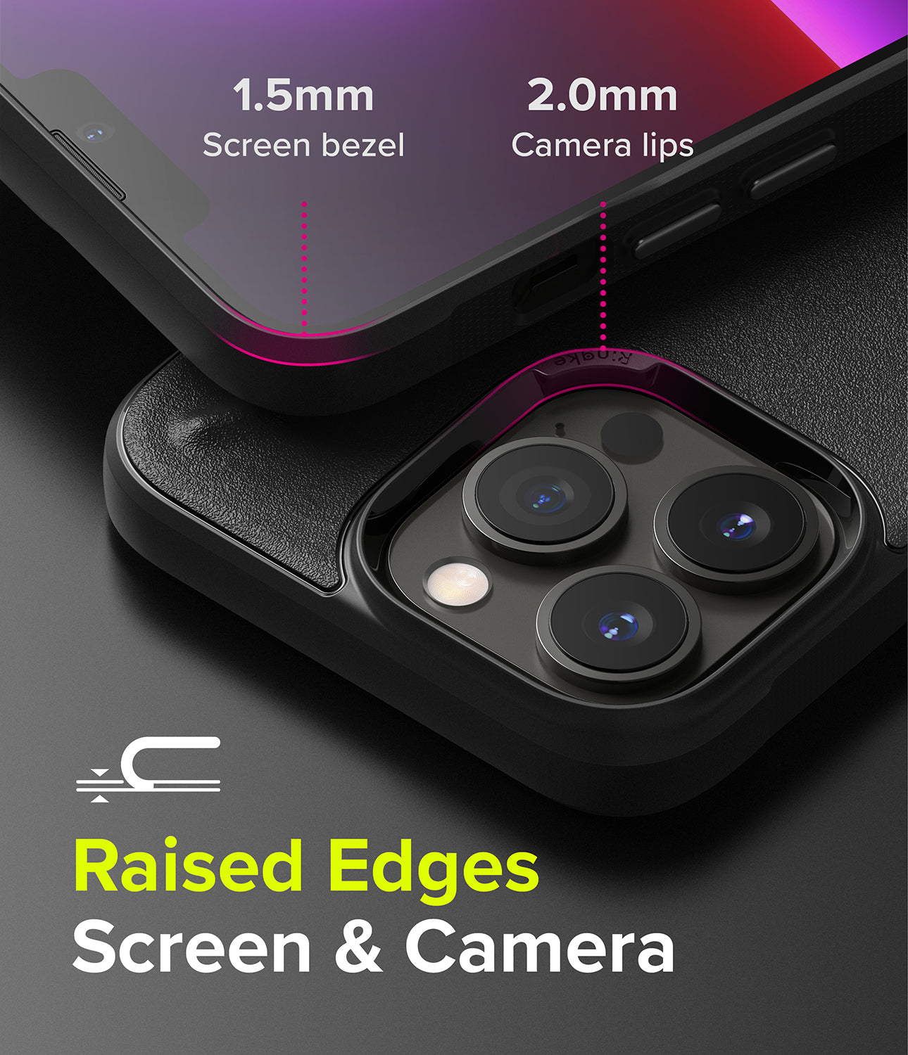 iPhone 13 Pro Case | Onyx - Raised Edges. Screen & Camera
