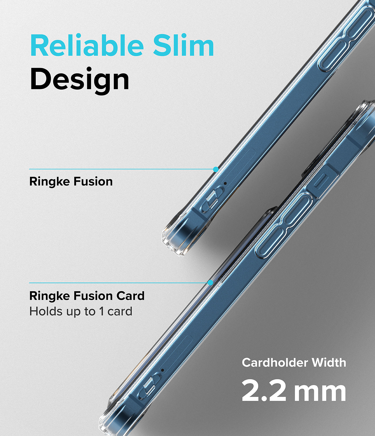 iPhone 13 Case | Fusion Card Clear - Reliable Slim Design. Ringke Fusion Card holds up to 1 card.