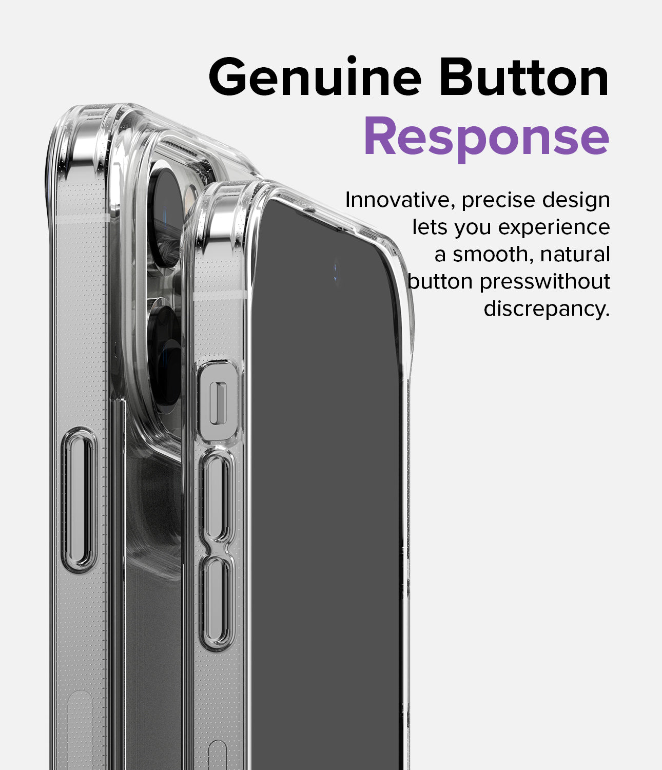 iPhone 14 Pro Max Case | Fusion Matte - Clear - Genuine Button Response. Innovative, precise design lets you experience a smooth, natural button press without discrepancy.