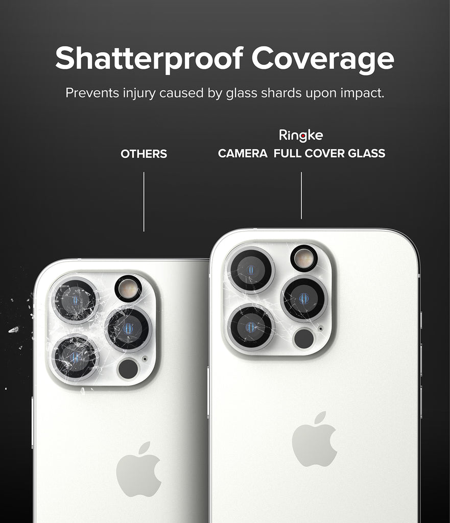 iPhone 14 Pro Max / 14 Pro | Camera Protector Glass [3 Pack] - Shatterproof Coverage. Prevents injury caused by glass shards upon impact.