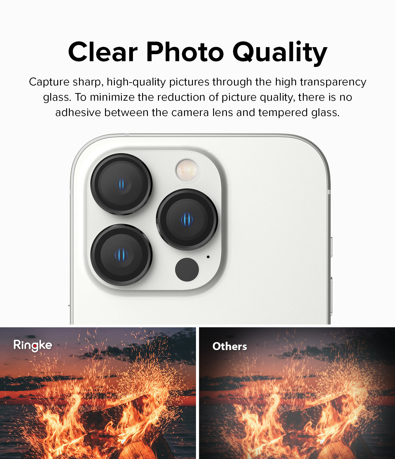 iPhone 14 Pro Max / 14 Pro | Camera Lens Frame Glass- Clear Photo Quality