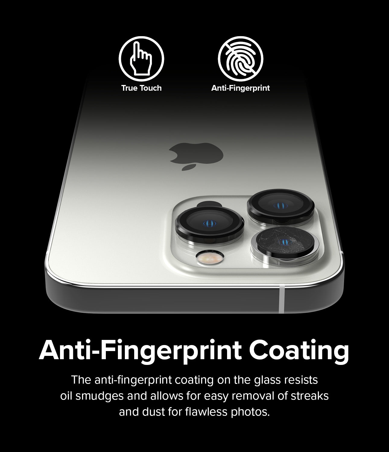 iPhone 14 Pro Max / 14 Pro | Camera Lens Frame Glass - Anti-fingerprint coating.
